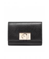 FURLA 1927 Cartera compacta en piel ares negro - Carteras Mujer - 1