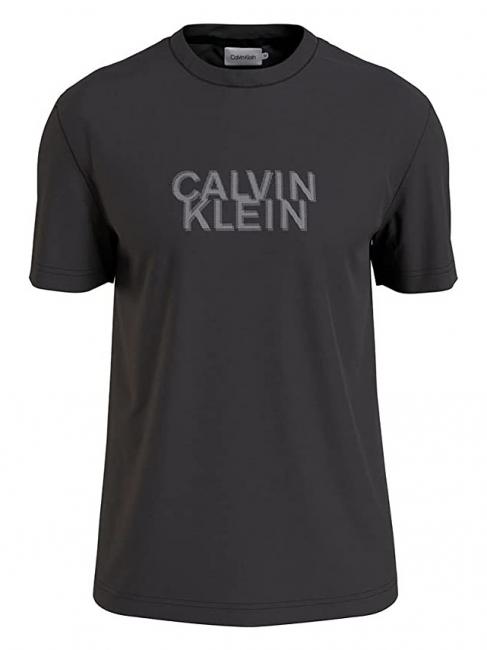 CALVIN KLEIN DISTORTED LOGO Camiseta de algodón Ck negro - camiseta