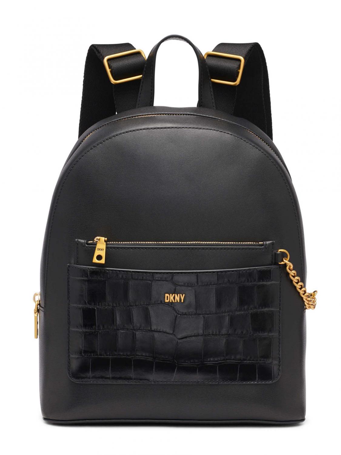 Dkny Simona De Cuero Negro / Dorado - ¡Compra Outlet!