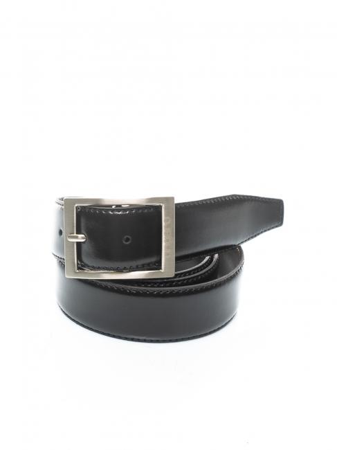 UNGARO Cintura double face in pelle fibbia classica, se puede acortar a medida negro / marrón oscuro - Cinturones