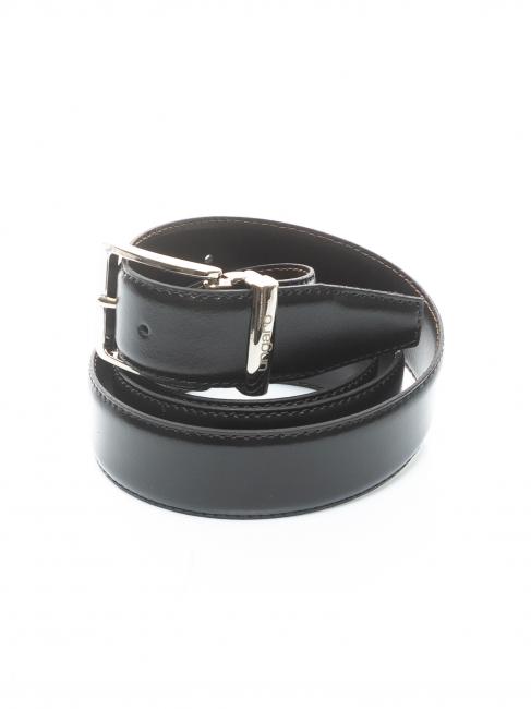 UNGARO Cintura doubleface in pelle passante metallo, se puede acortar a medida negro / marrón oscuro - Cinturones