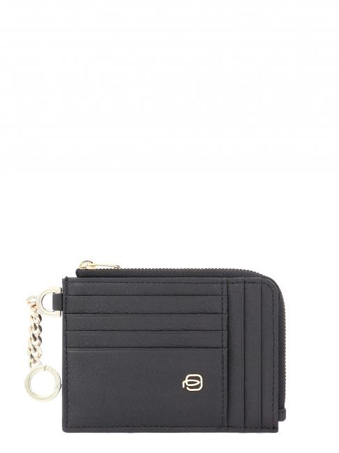 PIQUADRO CIRCLE Tarjetero/llavero de piel negro - Carteras Hombre