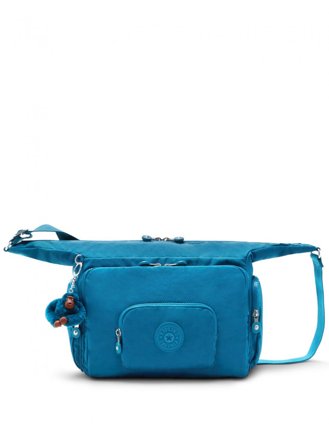 Kipling Erica M Bolso Bandolera Mediano Azulado Centelleante ¡Compra A Precios De Outlet!