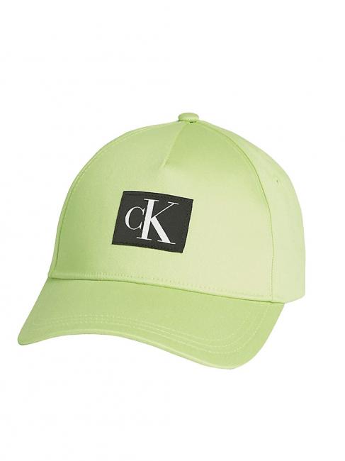 CALVIN KLEIN CITY NYLON Gorra de béisbol de algodón verde hastiado - Sombreros