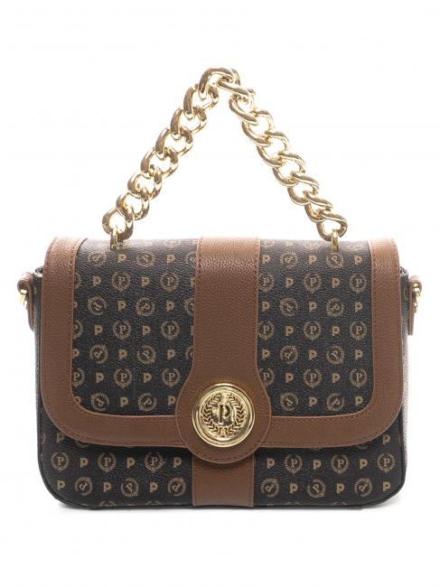 POLLINI HERITAGE bolsa de hombro negro marrón - Bolsos Mujer