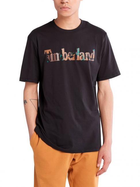 TIMBERLAND CAMO LINEAR Camiseta de algodón NEGRO - camiseta
