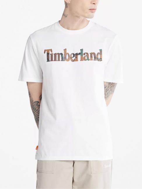 TIMBERLAND CAMO LINEAR Camiseta de algodón blanco - camiseta