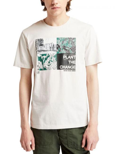 TIMBERLAND MEN'S NATURE NEEDS HEROES Camiseta de algodón arena blanca - camiseta