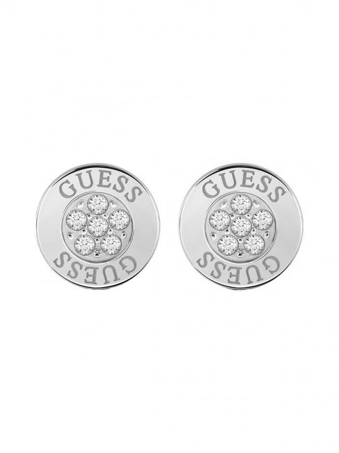 GUESS BUTTON LOGO AND CRYSTAL STUDS Aretes SILVER - Pendientes