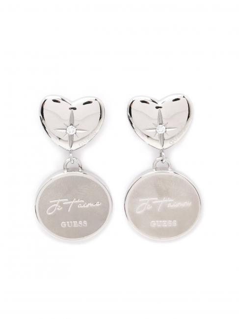 GUESS PENDANT HEART AND COIN Aretes SILVER - Pendientes