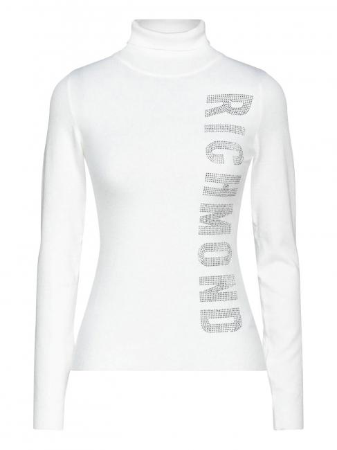 JOHN RICHMOND WARREN Jersey con logo de pedrería blanco roto / negro - Suéteres de mujer