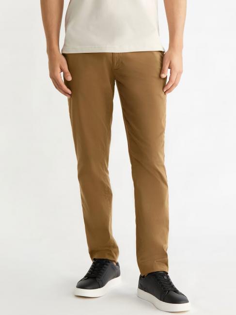 CALVIN KLEIN Sateen chino  Pantalón de algodón, slim fit chester marrón - Pantalones