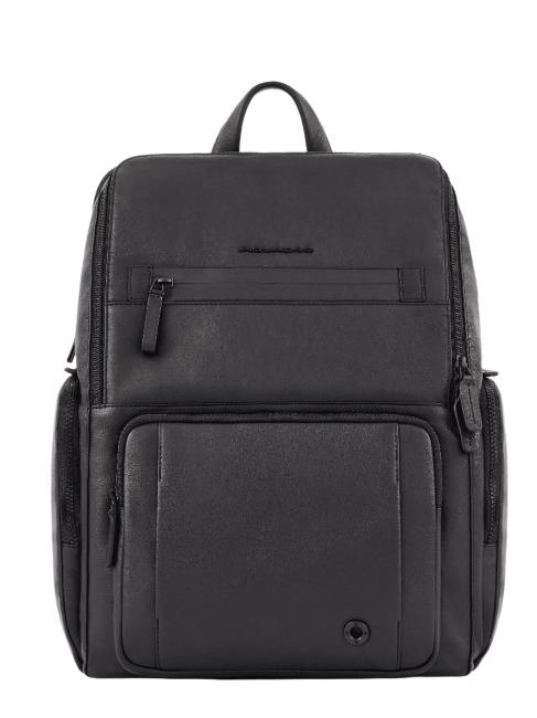 PIQUADRO CHARLIE Mochila para portátil de 15,6", en piel negro - Mochilas para portátil