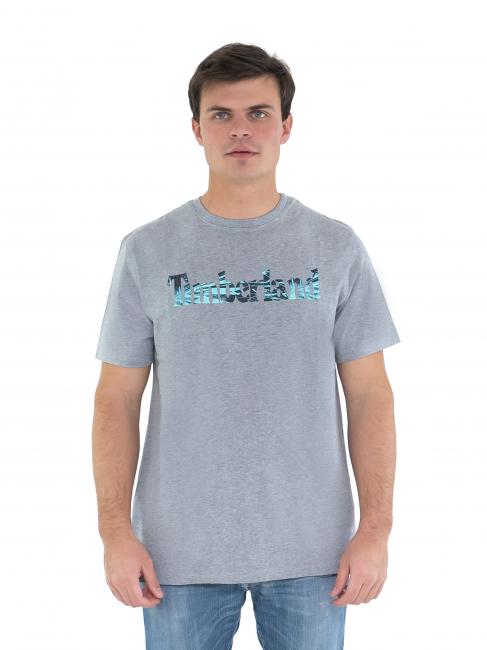 TIMBERLAND KR PATTERN LINEAR LOGO Camiseta de algodón brezo gris medio - camiseta