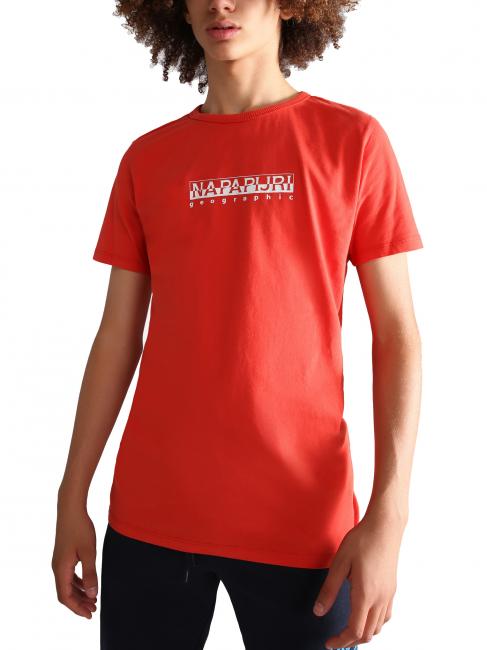 NAPAPIJRI KIDS S-BOX Camiseta de algodón amapolas rojas - Camiseta niño