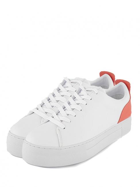 GUESS GIAA 5 Altas zapatillas de deporte superiores blanco naranja - Zapatos Mujer
