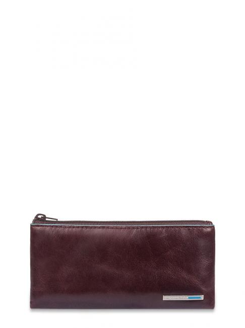 PIQUADRO Llavero PLAZA AZUL, en cuero CAOBA - Llaveros