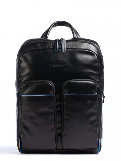 PIQUADRO BLUE SQUARE Revamp Mochila para portátil de 14", en piel negro - Mochilas para portátil