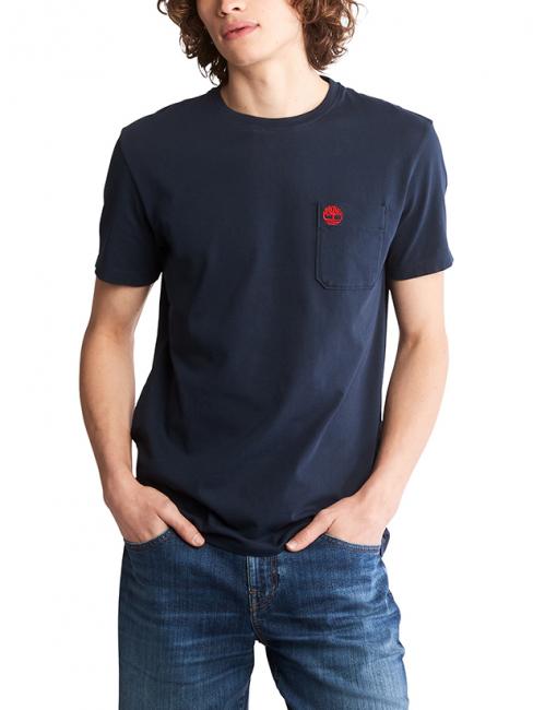 TIMBERLAND DUNSTAN RIVER Camiseta de algodón con bolsillo zafiro oscuro - camiseta