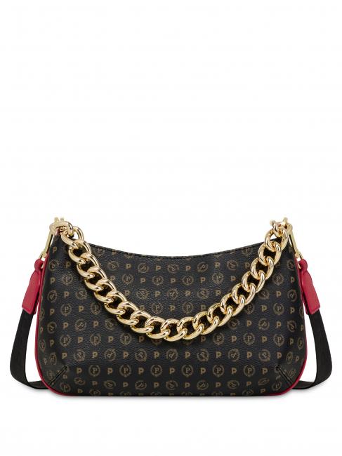 POLLINI HERITAGE Bolso de hombro con asa de cadena laca negra - Bolsos Mujer