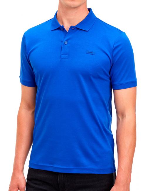 CALVIN KLEIN SMOOTH Slim Polo de manga corta, en algodón azul celeste medio - camisa polo