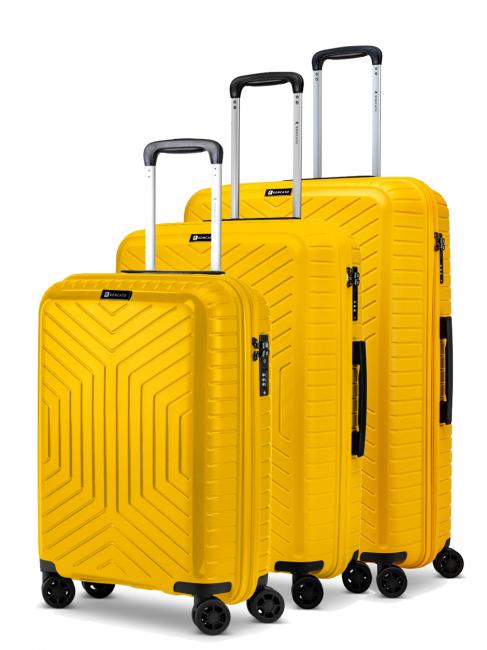 R RONCATO HEXA Set de 3 carros: cabina + mediano + grande amarillo - Set Trolley