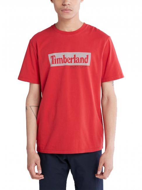 TIMBERLAND BRAND CARRIER Camiseta con gráficos estampados salvia escarlata - camiseta