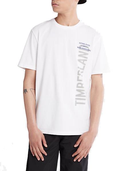 TIMBERLAND BRAND CARRIER Camiseta con gráficos estampados blanco - camiseta
