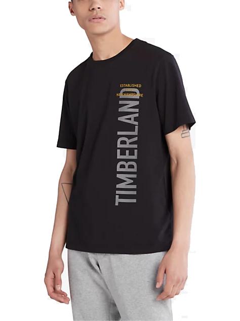 TIMBERLAND BRAND CARRIER Camiseta con gráficos estampados NEGRO - camiseta