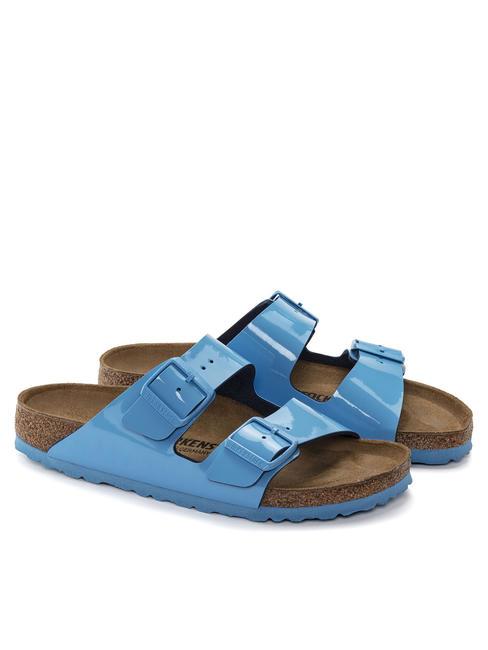 BIRKENSTOCK ARIZONA BIRKO-FLOR PATENT Sandalia babucha charol cielo azul - Zapatos Mujer
