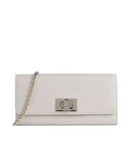 FURLA 1927 Cartera clutch de piel con cadena perla - Carteras Mujer - 1