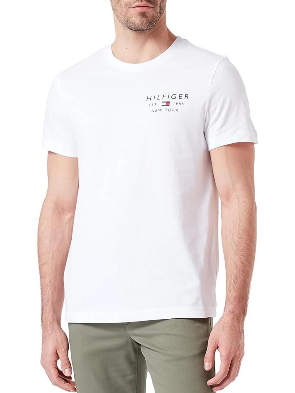 Tommy Hilfiger Brand Small Logo Camiseta De Algodón Blanco - ¡Compra A Precios De Outlet!