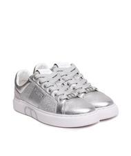 TWINSET PRINT OVAL T Zapatilla de piel laminada plata - Zapatos Mujer - 1