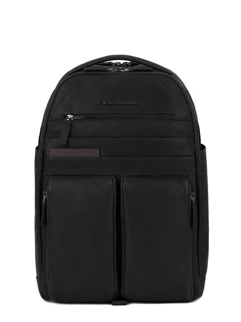 PIQUADRO PAAVO Mochila para portátil de 15,6", en piel negro - Mochilas para portátil