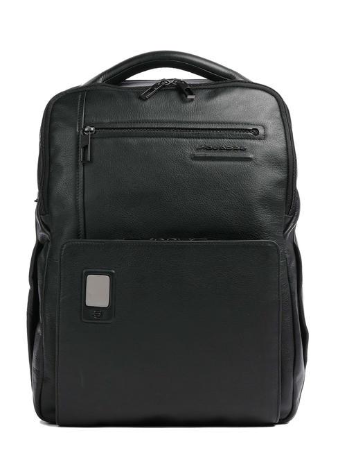 PIQUADRO AKRON Mochila de piel antirrobo, soporte para pc de 15,6" negro - Mochilas para portátil