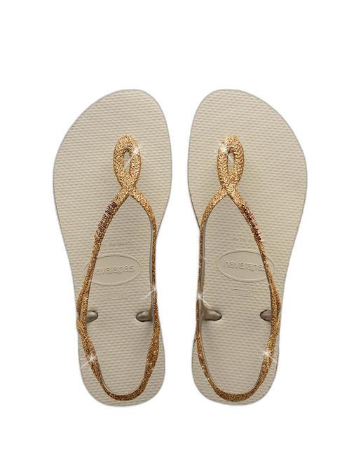 HAVAIANAS LUNA SPARKLE sandalias flip flop beige - Zapatos Mujer