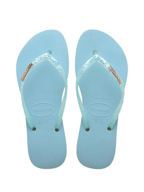 HAVAIANAS SLIM GLITTER FLOURISH Chanclas de goma azul marino - Zapatos Mujer