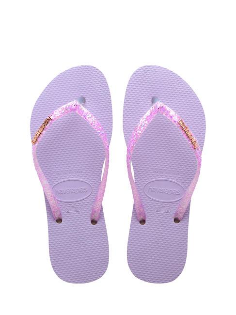 HAVAIANAS SLIM GLITTER FLOURISH Chanclas de goma violeta - Zapatos Mujer