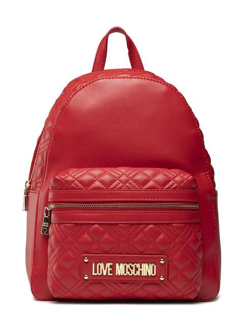 LOVE MOSCHINO QUILTED Mochila redonda con bolsillo rojo - Bolsos Mujer