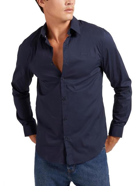 GUESS CORE  Camisa de algodón elástico smartblue - Camisas de hombre