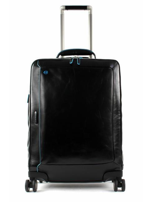 PIQUADRO BLUE SQUARE Trolley para equipaje de mano de piel, soporte para PC de 15,6" negro - Equipaje de mano