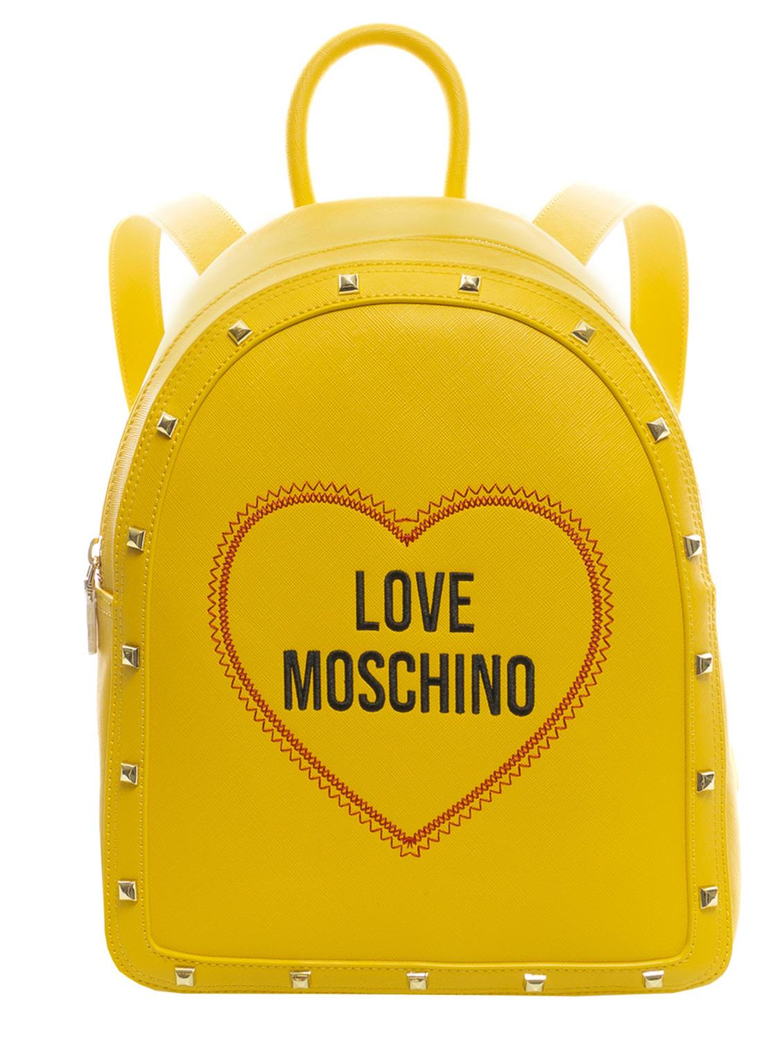 Love Moschino Logo Cuore Mochila Amarillo A Precios De Outlet!