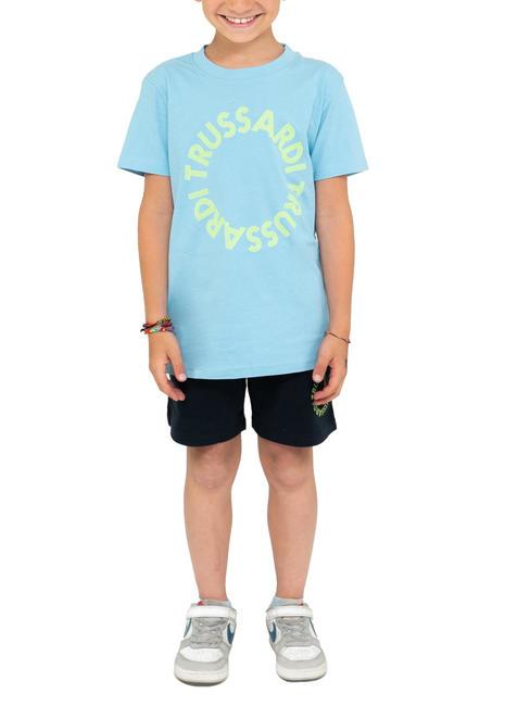 TRUSSARDI KUNIP Conjunto camiseta y bermudas azul celeste - Chándales para niños