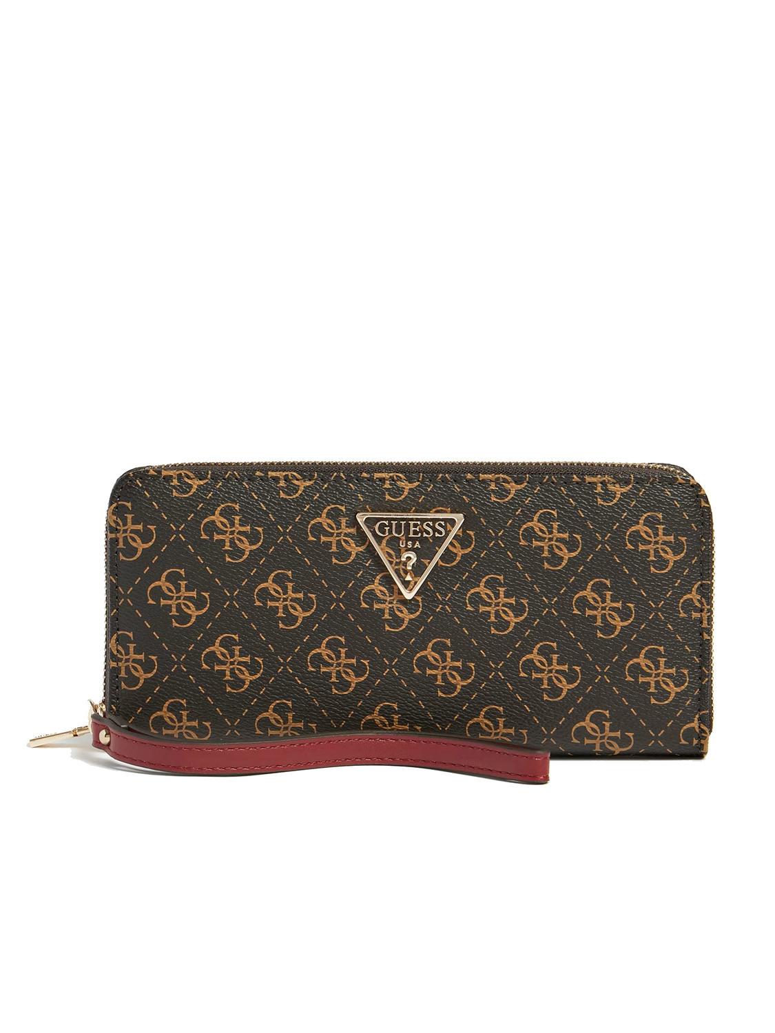 Guess Laurel Cartera Grande Con Cremallera Marr n Compra A