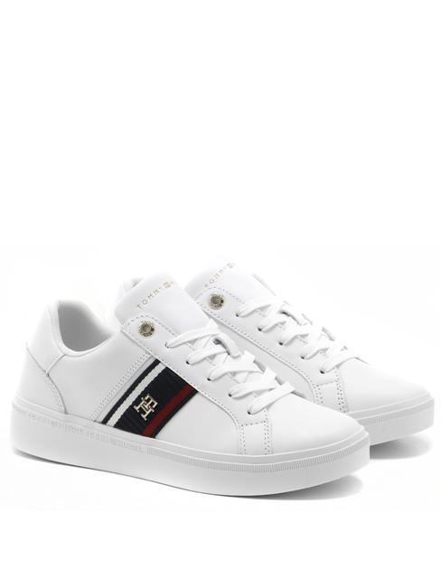 TOMMY HILFIGER corp webbing sneakers pelle  blanco - Zapatos Mujer