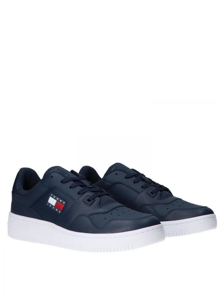 Tommy Hilfiger Retro Blanco Cuero Hombre Zapatillas