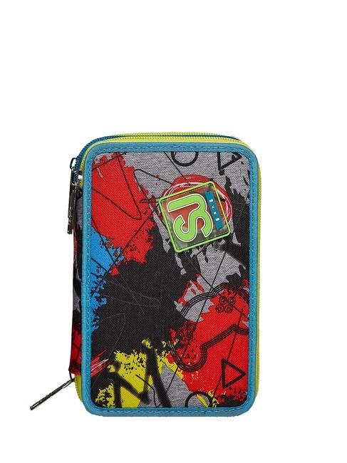 SJGANG COLOR Estuche triple compartimento con School Kit amarillo - Estuches y Accesorios