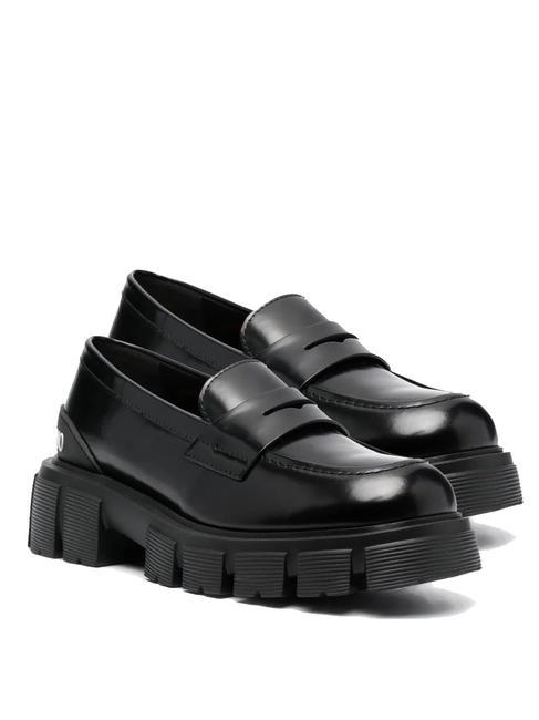 LOVE MOSCHINO W TASSEL54 Mocasín con logo en relieve negro - Zapatos Mujer