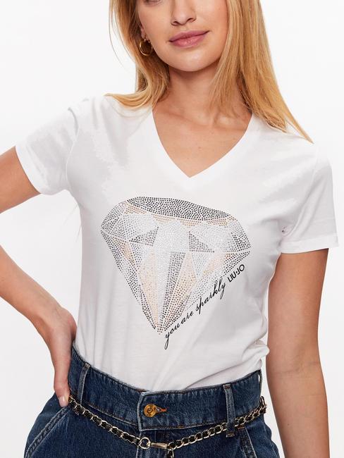 LIUJO DIAMOND eco-friendly Camiseta con purpurina diamante liujo blanco - camiseta