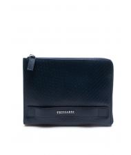 TRUSSARDI CAMPIONARIO Bolso de mano de piel estampada azul - Carteras de mano & Neceser - 1